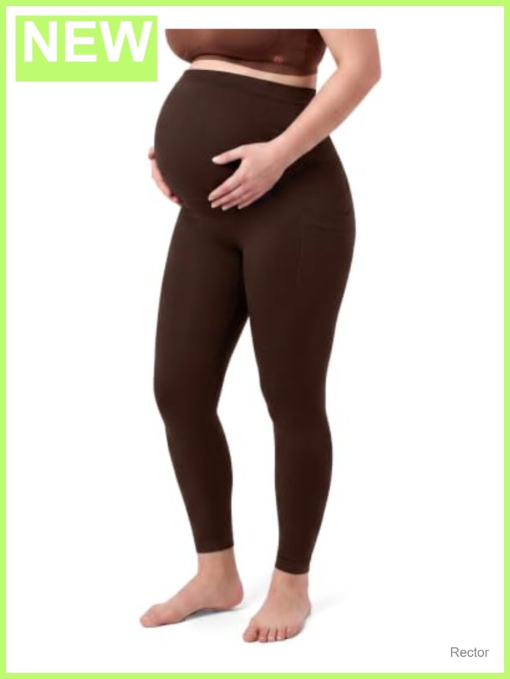 Seamless Maternity Leggings with Pocket Pregnancy Yoga Pants High Waisted